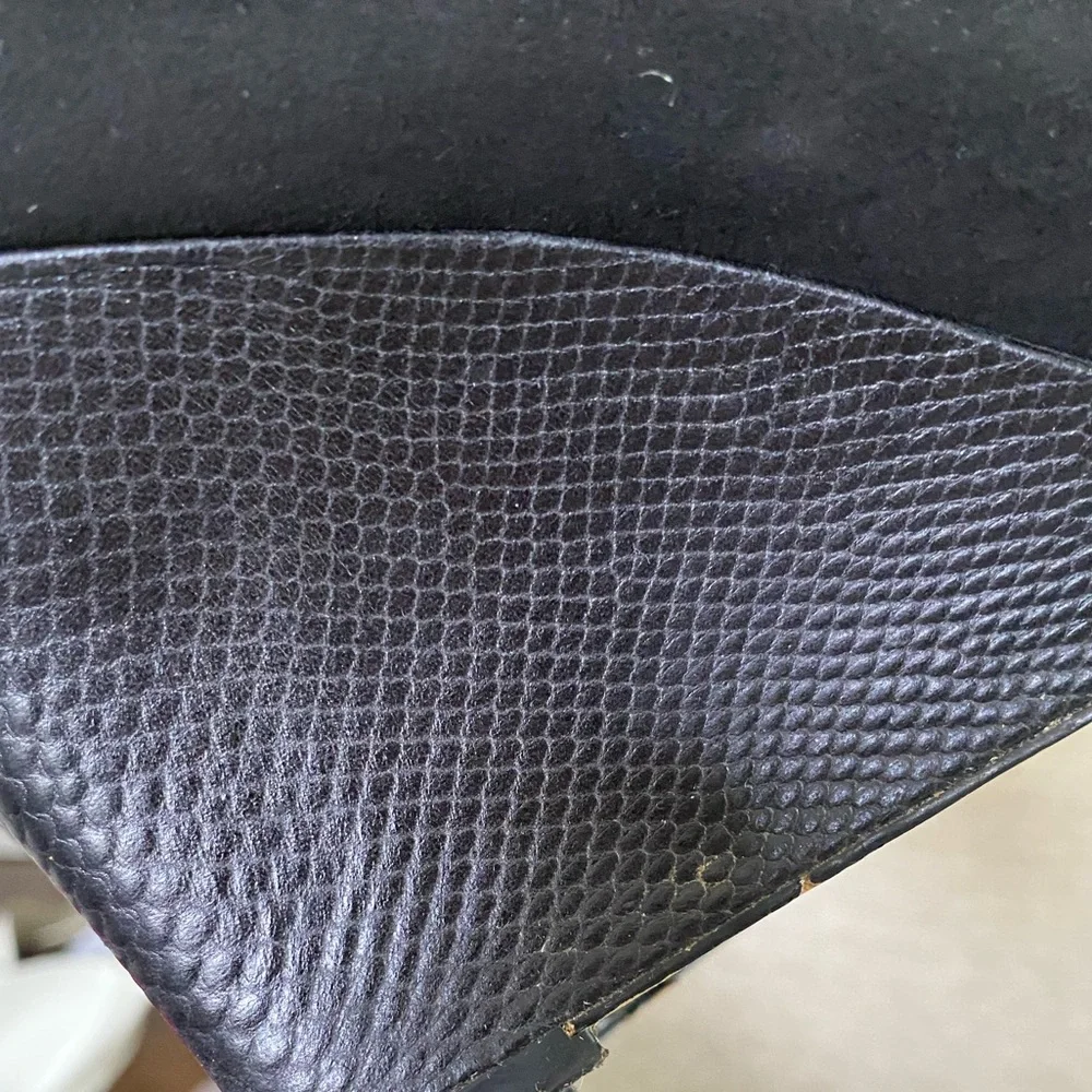 Ann Taylor Black Suede Peep Toe Wedges - Picture 9 of 13